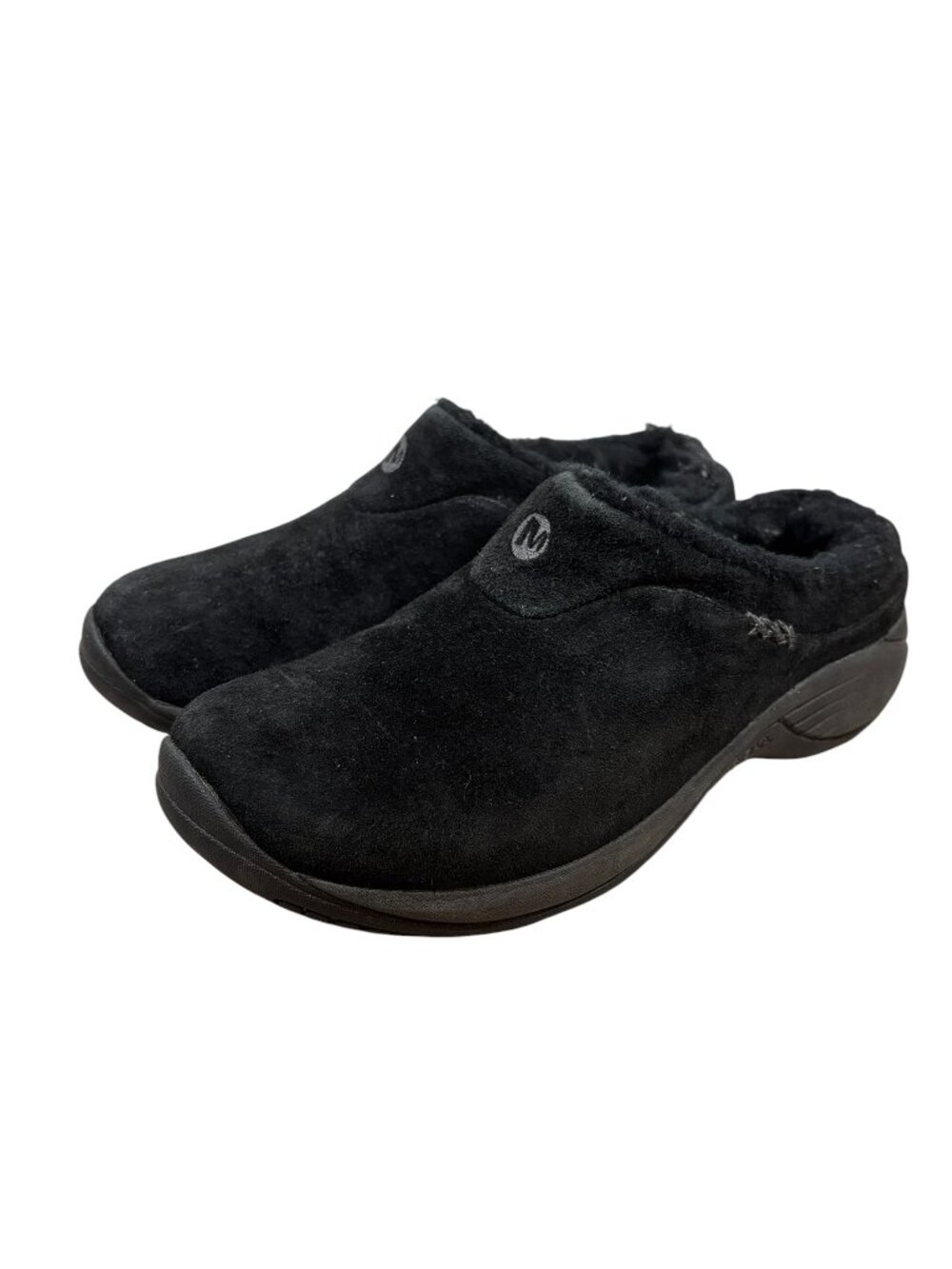 Merrell Encore Ice 5 Black Suede & Sheepskin Fur Clogs
